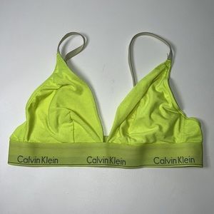 Calvin Klein Neon Yellow Triangle Bra - sz M